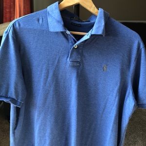 EUC soft cotton polo shirt light blue